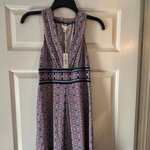 Max Studio Geometric Print Dress - Red, Blue, White